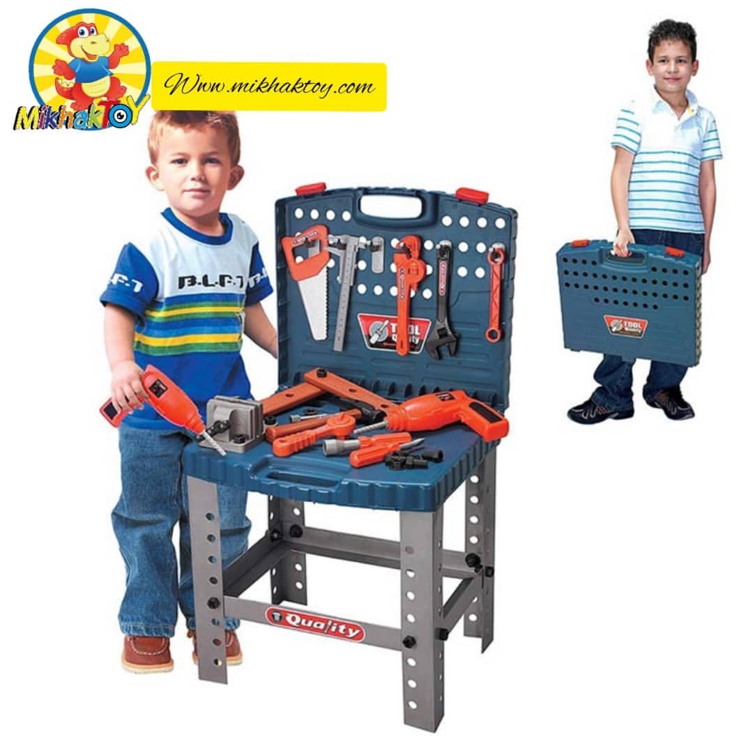 اسباب بازی میز ابزار چمدانی با دریل